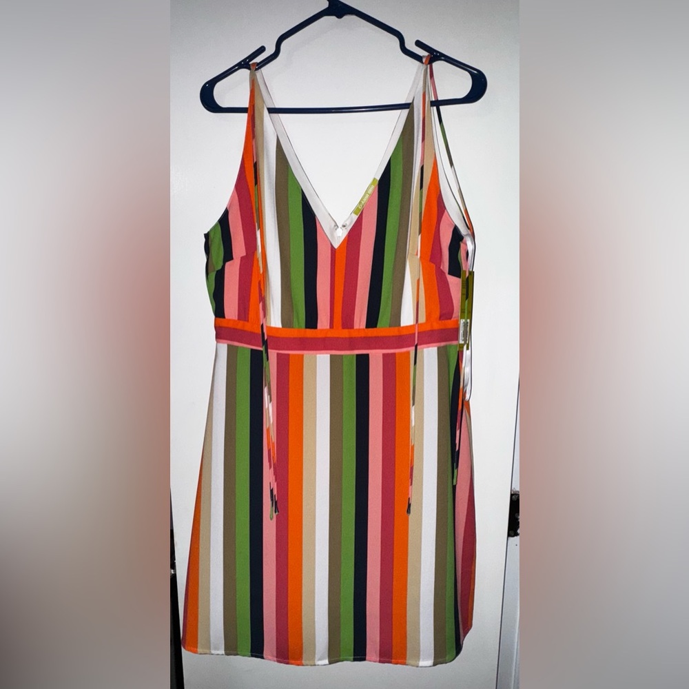 NEW Gianni Bini Multicolor Striped V-Neck Dress